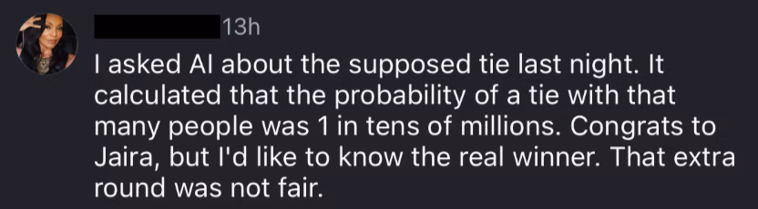 Audience comment about Red Bull scoring controversy